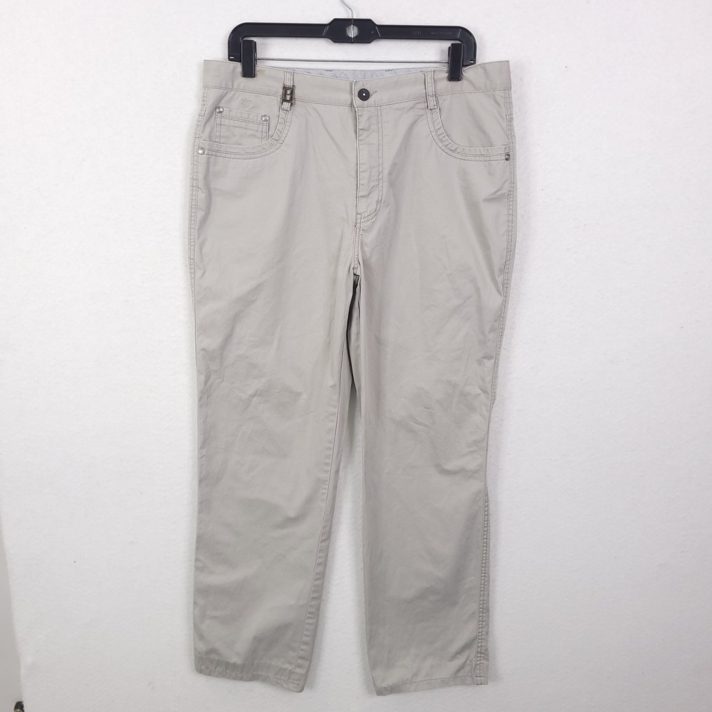 Bernardo Collection Trousers Mens 52 Stone Beige 6008B Classic Chino Pants